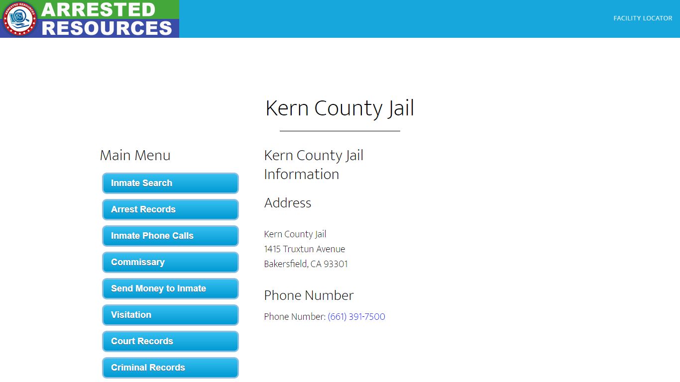 Kern County Jail - Inmate Search - Bakersfield, CA - Arrested Resources